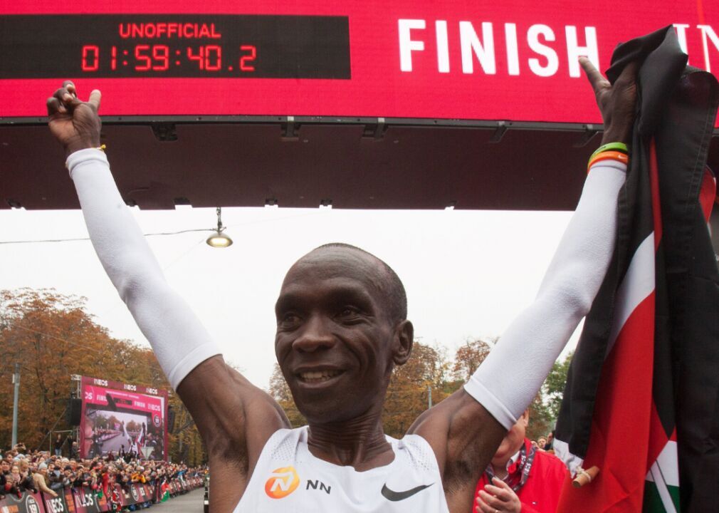 2019: Eliud Kipchoge breaks the two-hour marathon mark